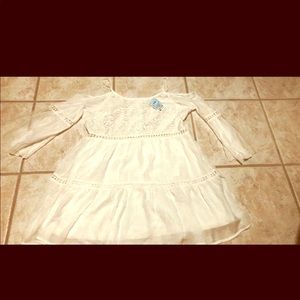 White lace cold shoulder Dress